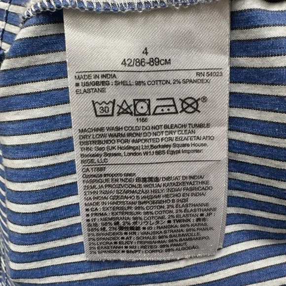 Banana Republic Navy Striped Long Sleeve Shirt Dress - Picture 5 of 5